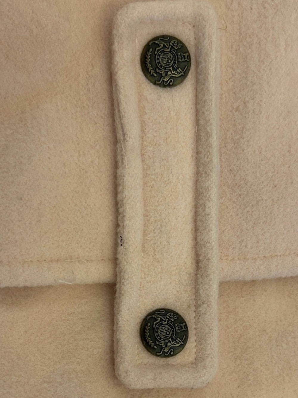 St. John’s Bay Wool Blend Toggle Coat Cream Blush Large Cozy Minimalist Jacket - Picture 4 of 4